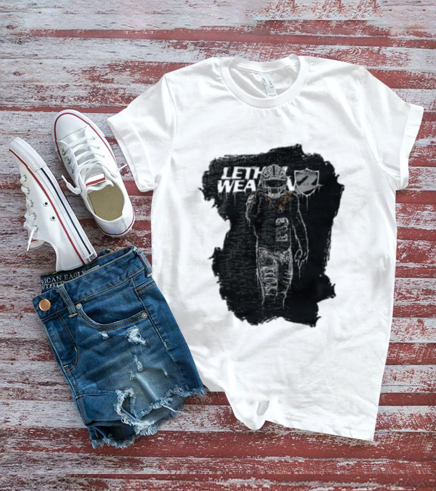 Las Vegas Raiders Davante Adams Lethal Weapon 17 Silver And Black Football T-Shirt