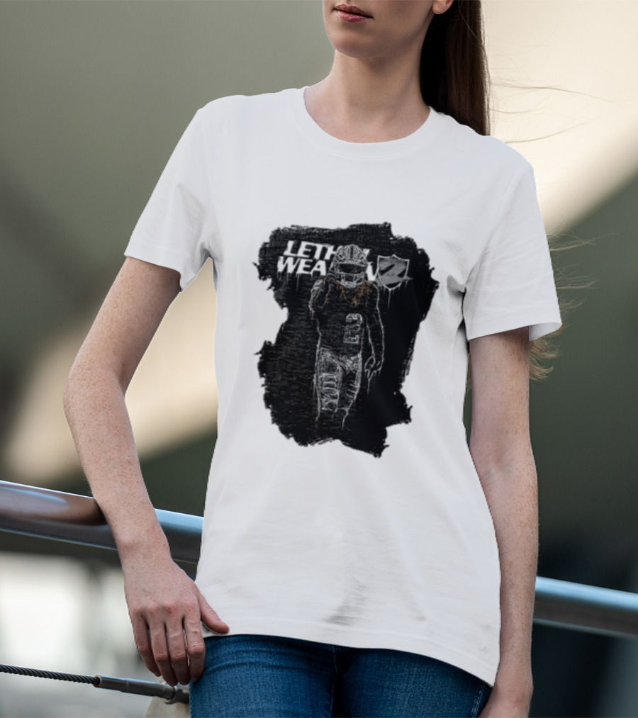 Las Vegas Raiders Davante Adams Lethal Weapon 17 Silver And Black Football T-Shirt