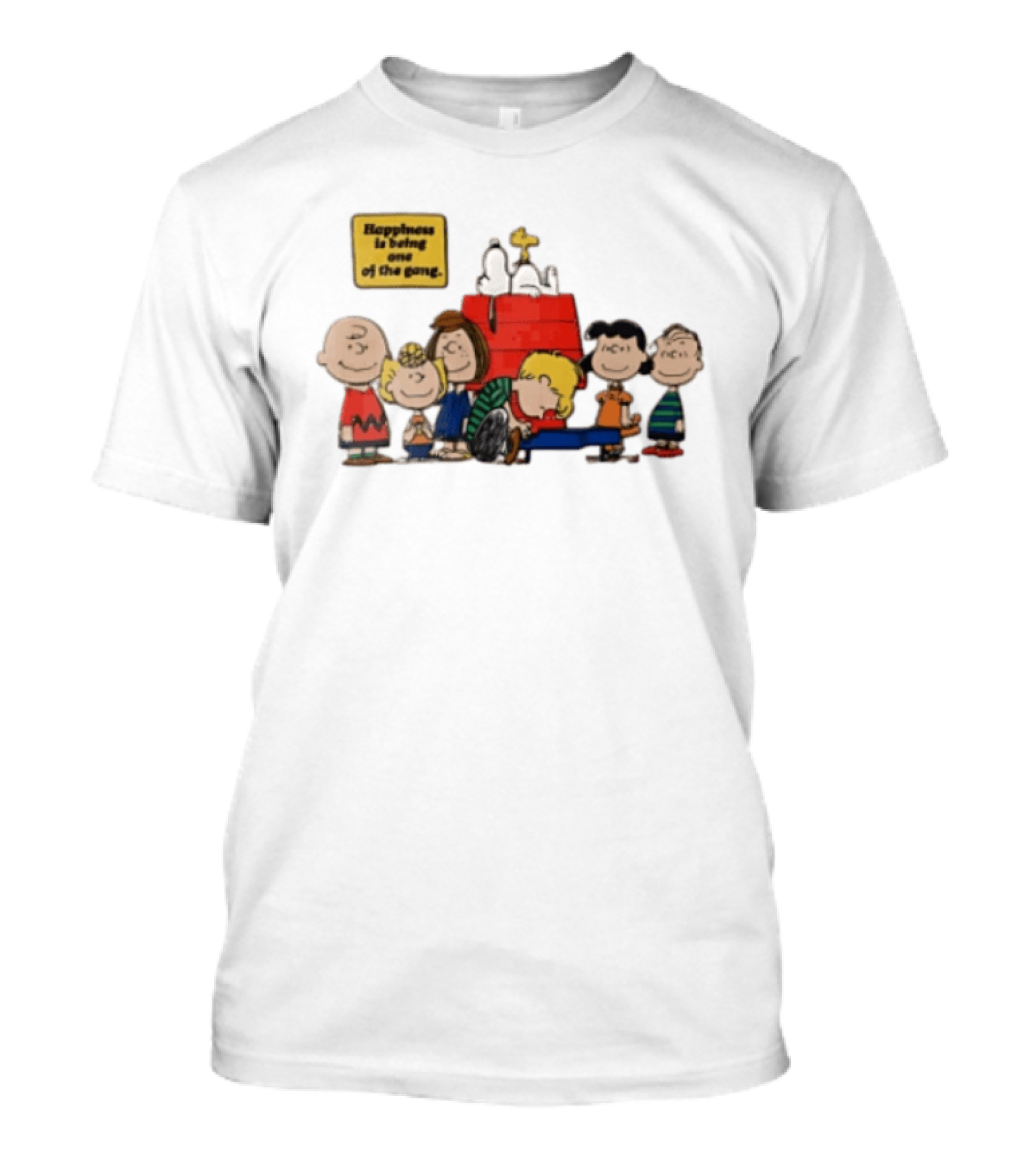 Peanuts Happiness Is Being One Of The Gang Snoopy Doghouse Schroeder Toy Piano Charles Schulz Cartoon T-Shirt