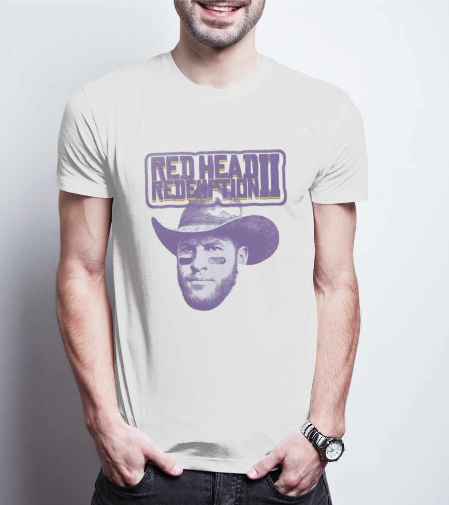 Carson Wentz Red Head Redemption II Cowboy Hat Face Paint T-Shirt