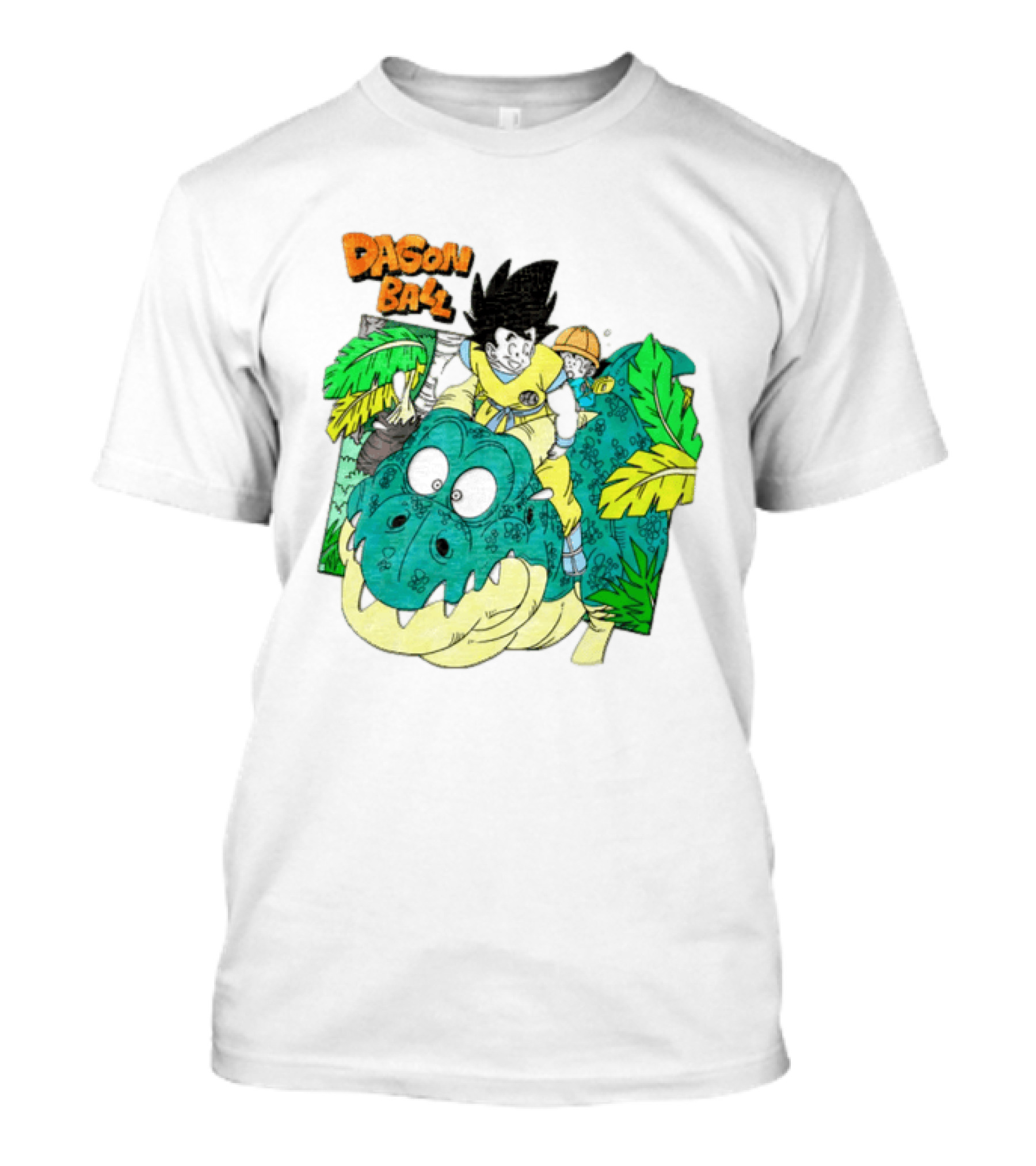 Goku Gohan Riding Dinosaur Dragon Ball Adventure Scene T-Shirt