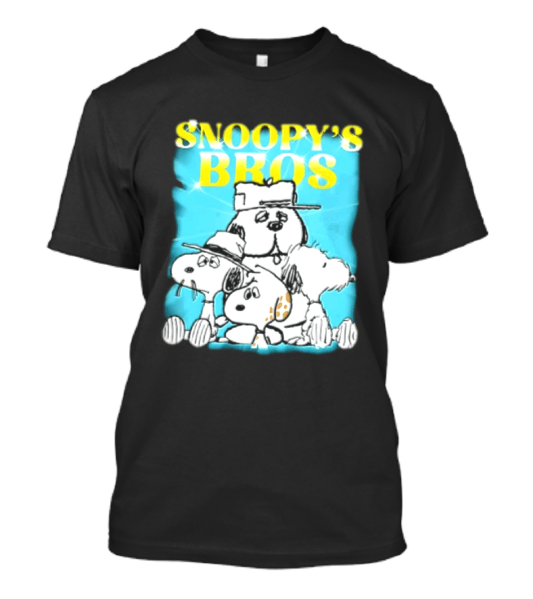Snoopys Bros Cartoon Dogs Sparkles Blue Bootleg T-Shirt