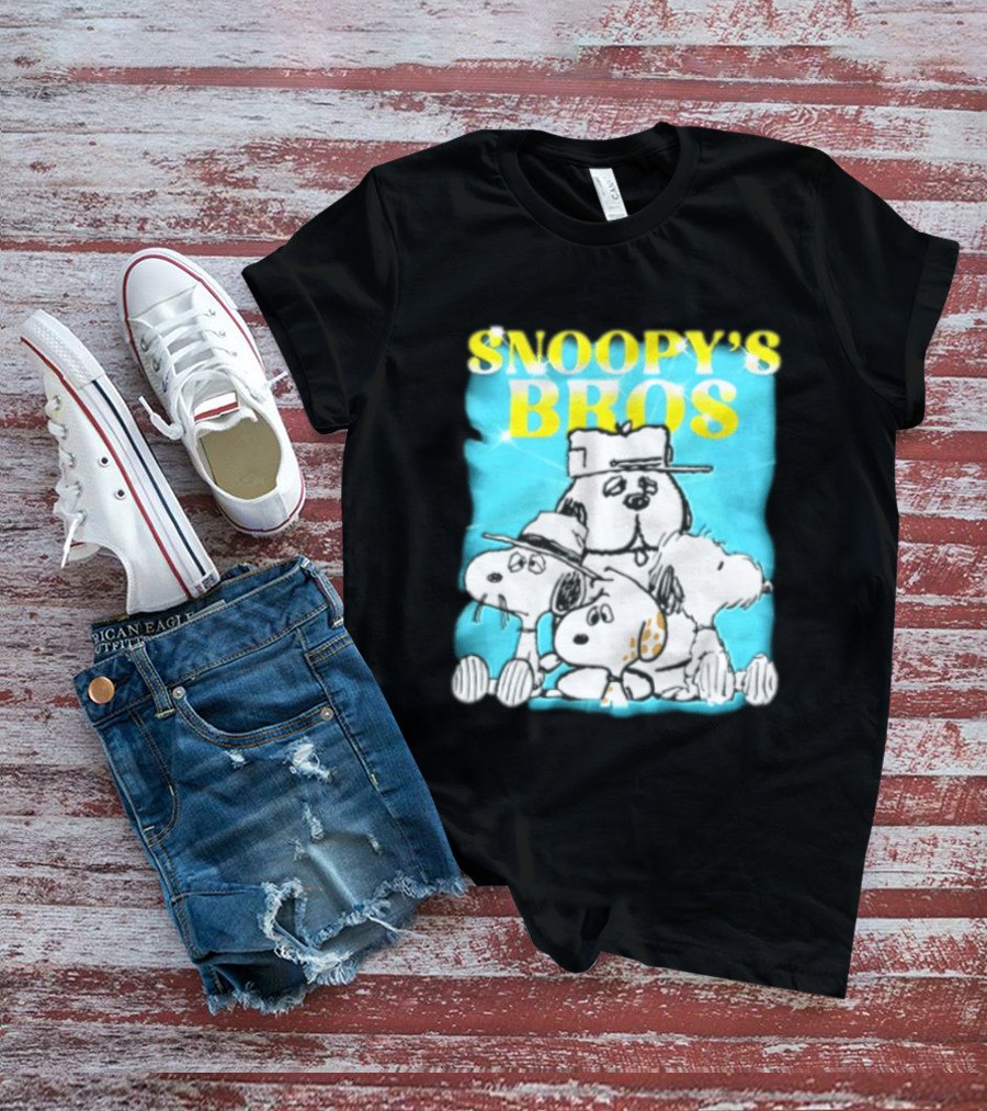 Snoopys Bros Cartoon Dogs Sparkles Blue Bootleg T-Shirt