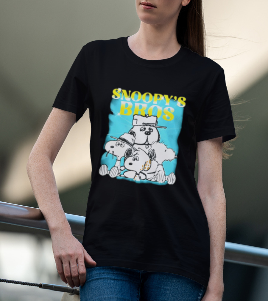 Snoopys Bros Cartoon Dogs Sparkles Blue Bootleg T-Shirt