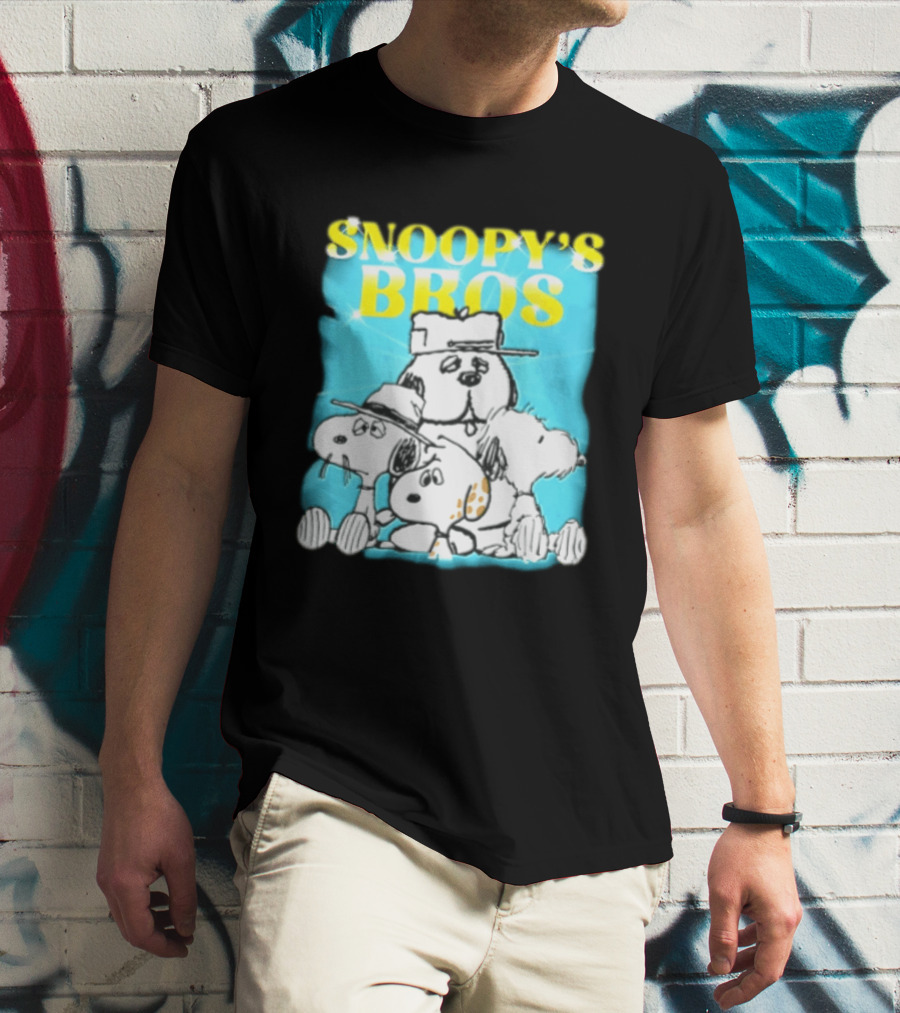 Snoopys Bros Cartoon Dogs Sparkles Blue Bootleg T-Shirt