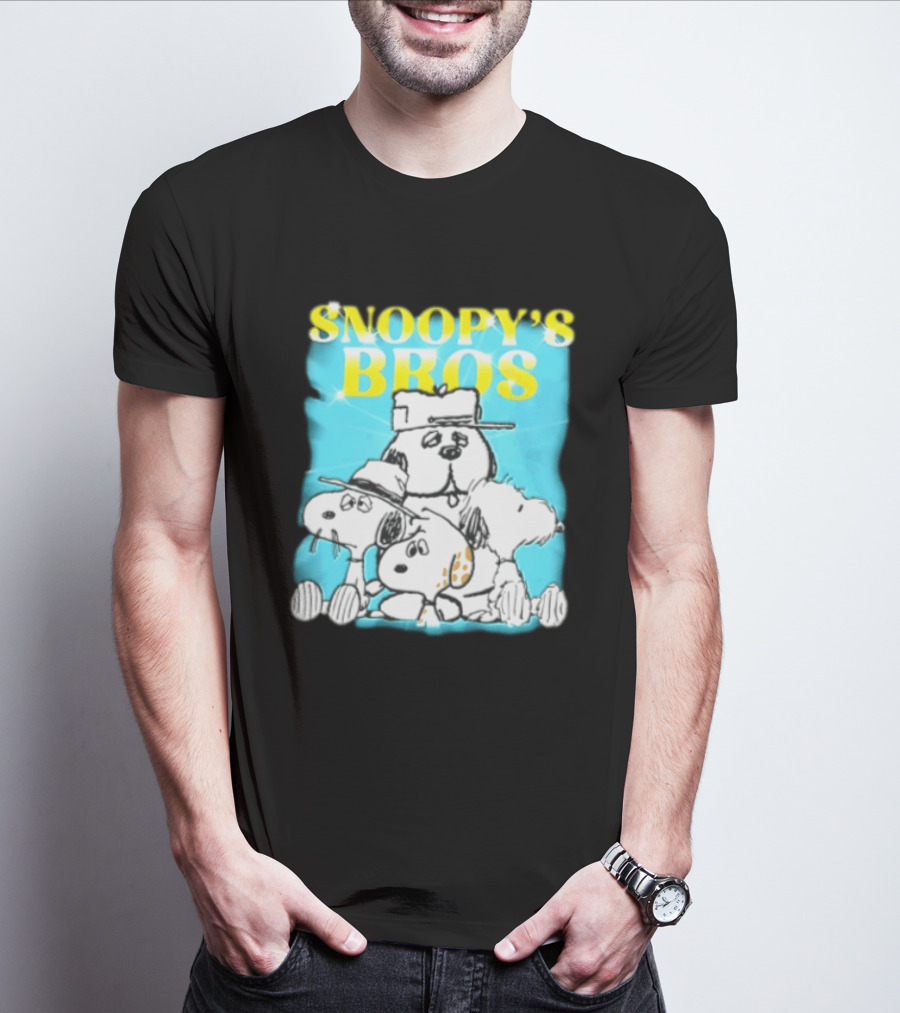 Snoopys Bros Cartoon Dogs Sparkles Blue Bootleg T-Shirt