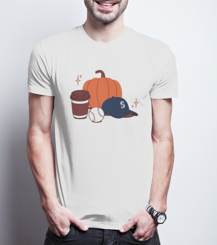 Seattle Mariners Pumpkinpalooza 2026 Coffee Baseball Cap Pumpkin T-Shirt