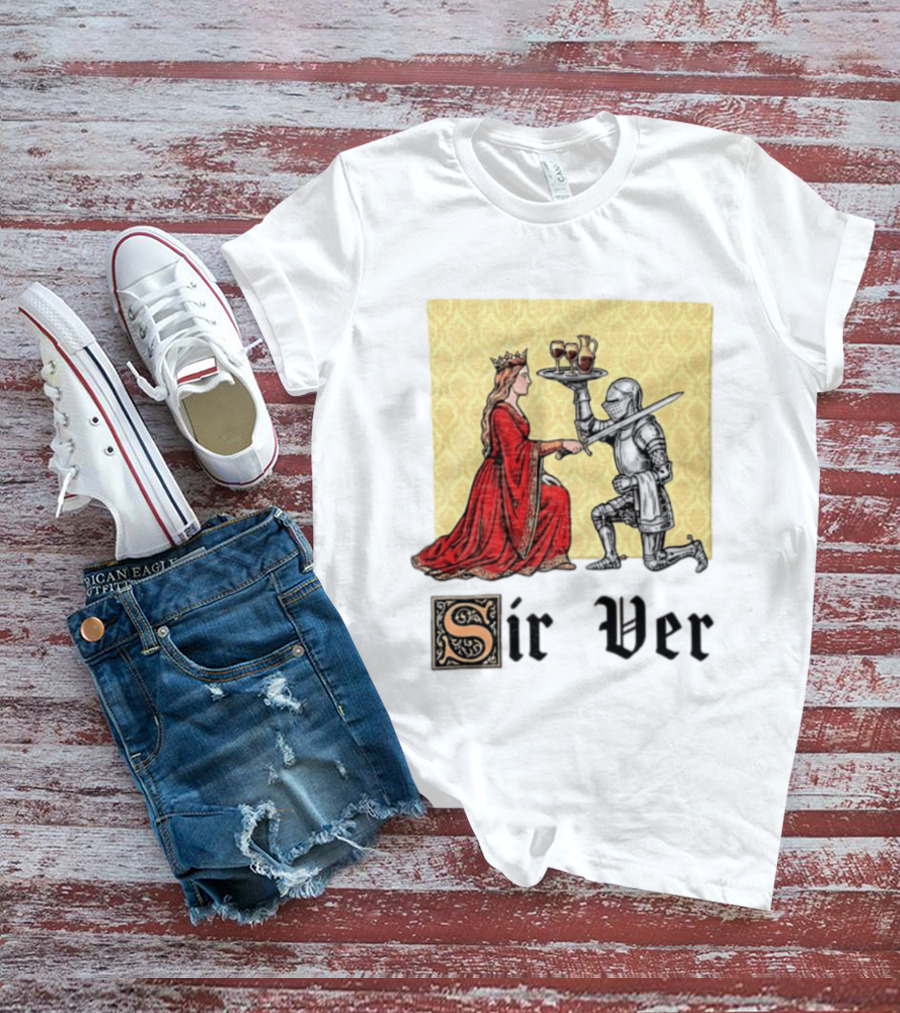 Sir Ver Knight Serving Wine To Queen Medieval Fantasy T-Shirt