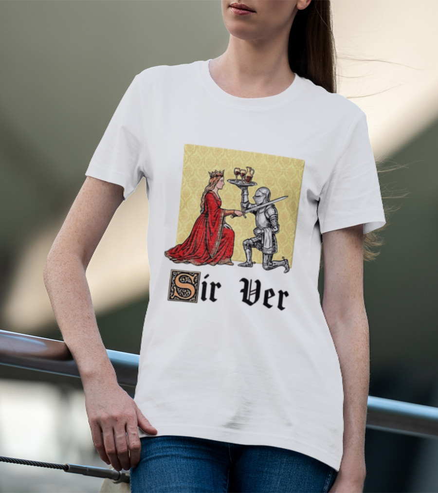 Sir Ver Knight Serving Wine To Queen Medieval Fantasy T-Shirt
