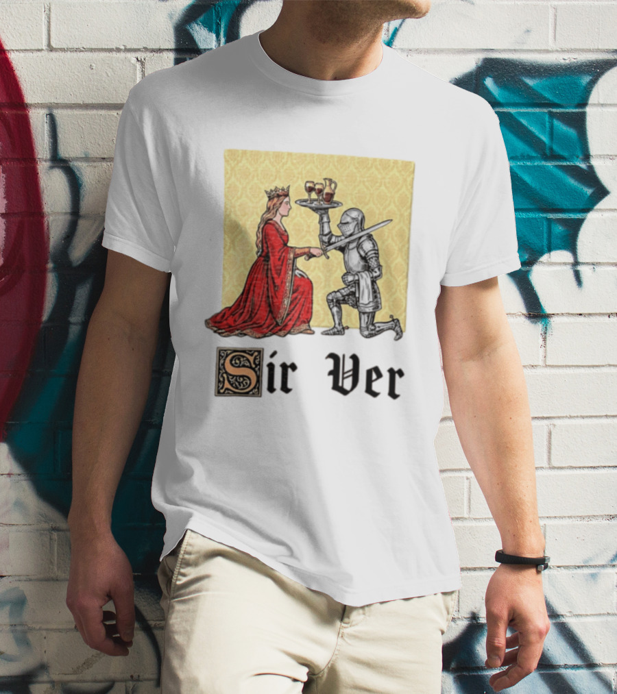 Sir Ver Knight Serving Wine To Queen Medieval Fantasy T-Shirt