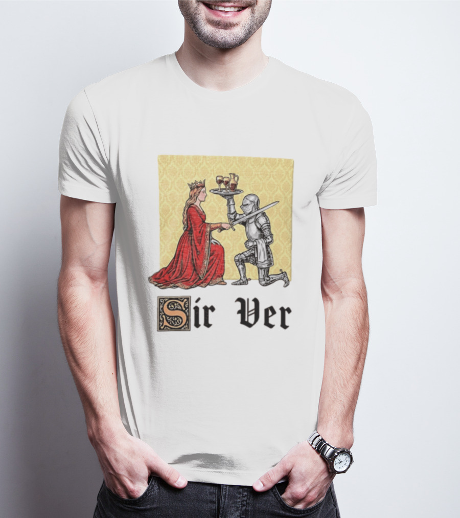 Sir Ver Knight Serving Wine To Queen Medieval Fantasy T-Shirt
