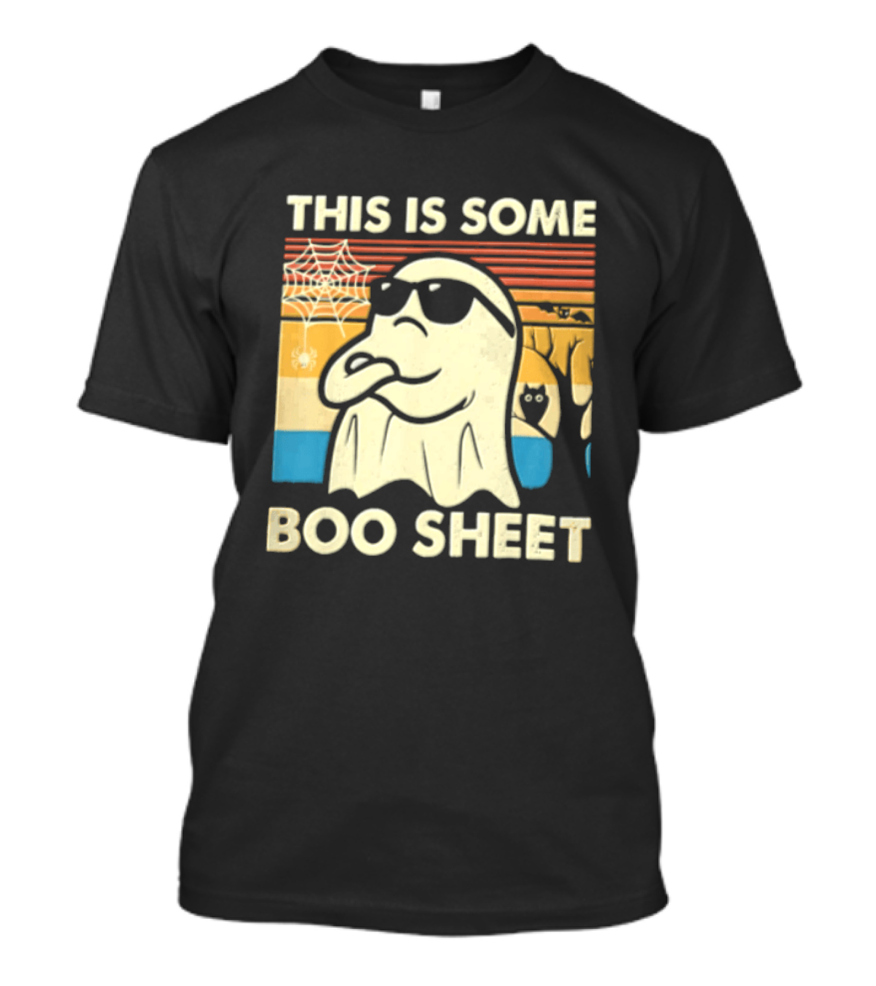 This Is Some Boo Sheet Sunset Ghost Sunglasses Tree T-Shirt