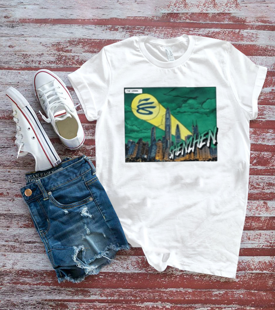 Stephen Curry Li Ning X Curry China Tour Shenzhen City Skyline Spotlight T-Shirt