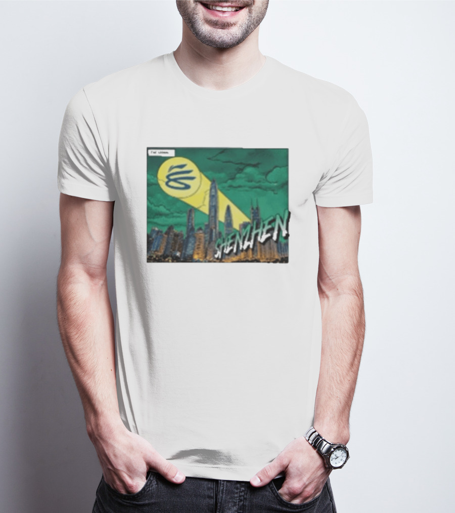 Stephen Curry Li Ning X Curry China Tour Shenzhen City Skyline Spotlight T-Shirt