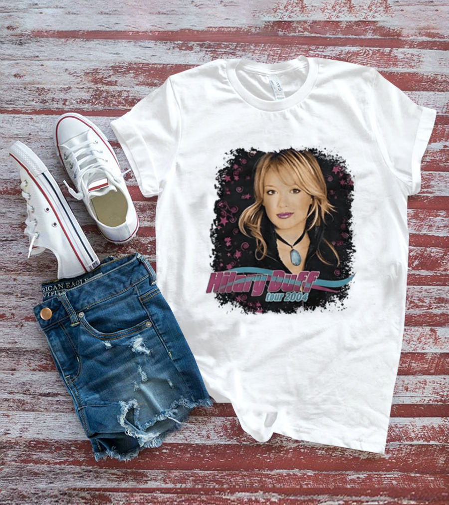 Hilary Duff Tour 2004 Y2K Pop Star Music Fashion T-Shirt