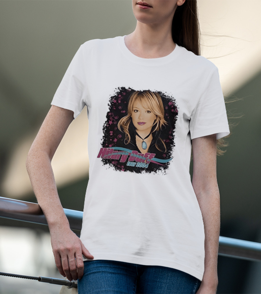 Hilary Duff Tour 2004 Y2K Pop Star Music Fashion T-Shirt