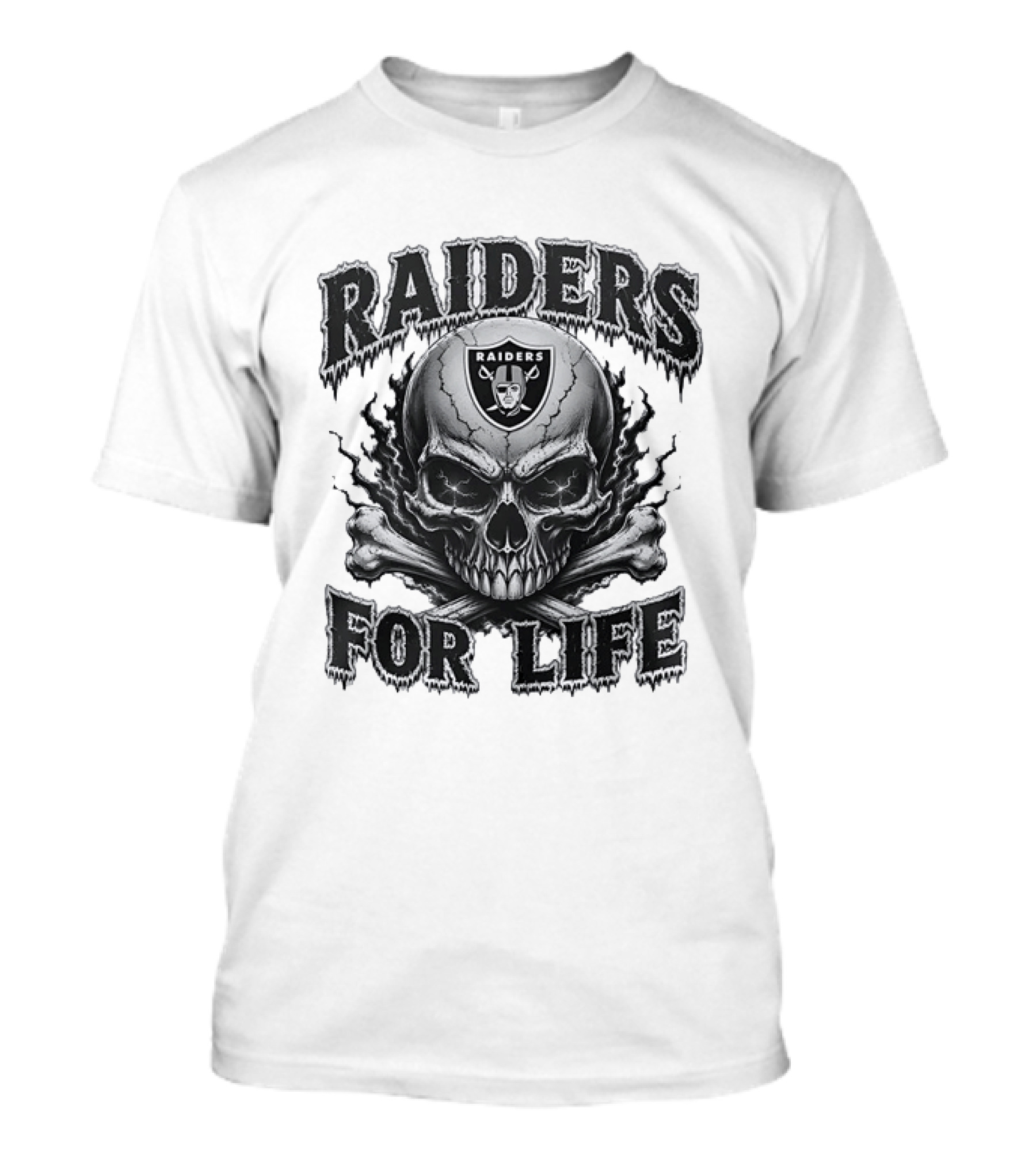 Las Vegas Raiders Skull Raiders For Life T-Shirt