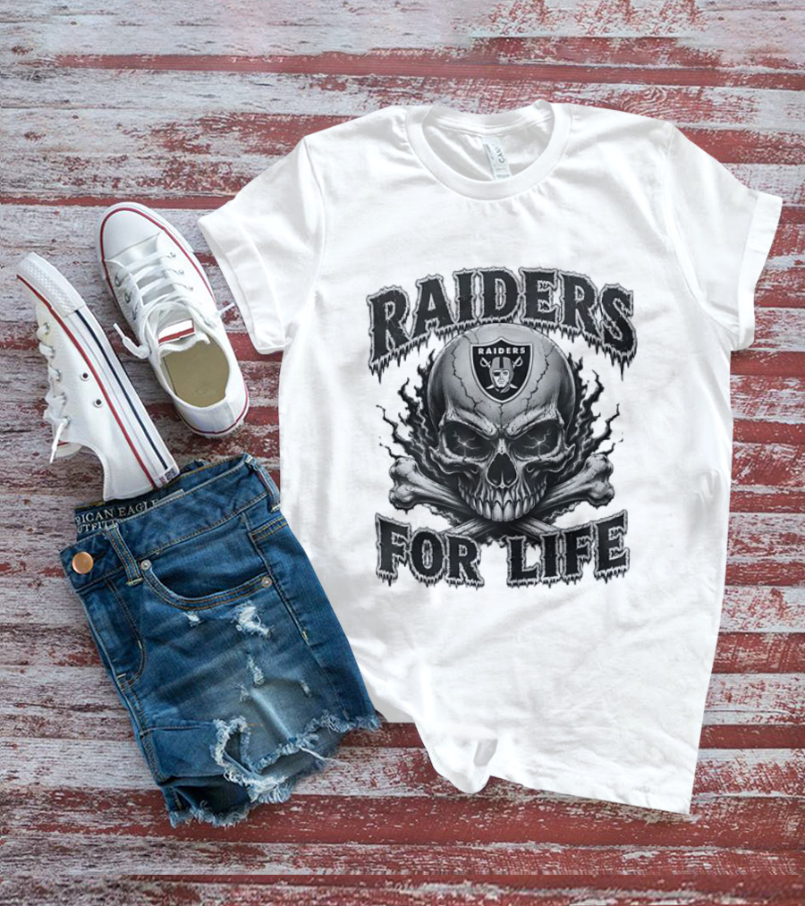 Las Vegas Raiders Skull Raiders For Life T-Shirt