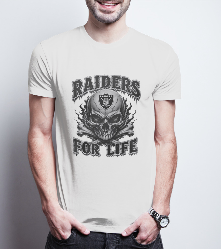 Las Vegas Raiders Skull Raiders For Life T-Shirt