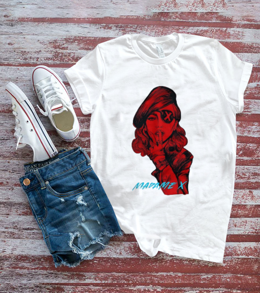 Madonna Madame X Beret Eye Patch Pop Music T-Shirt