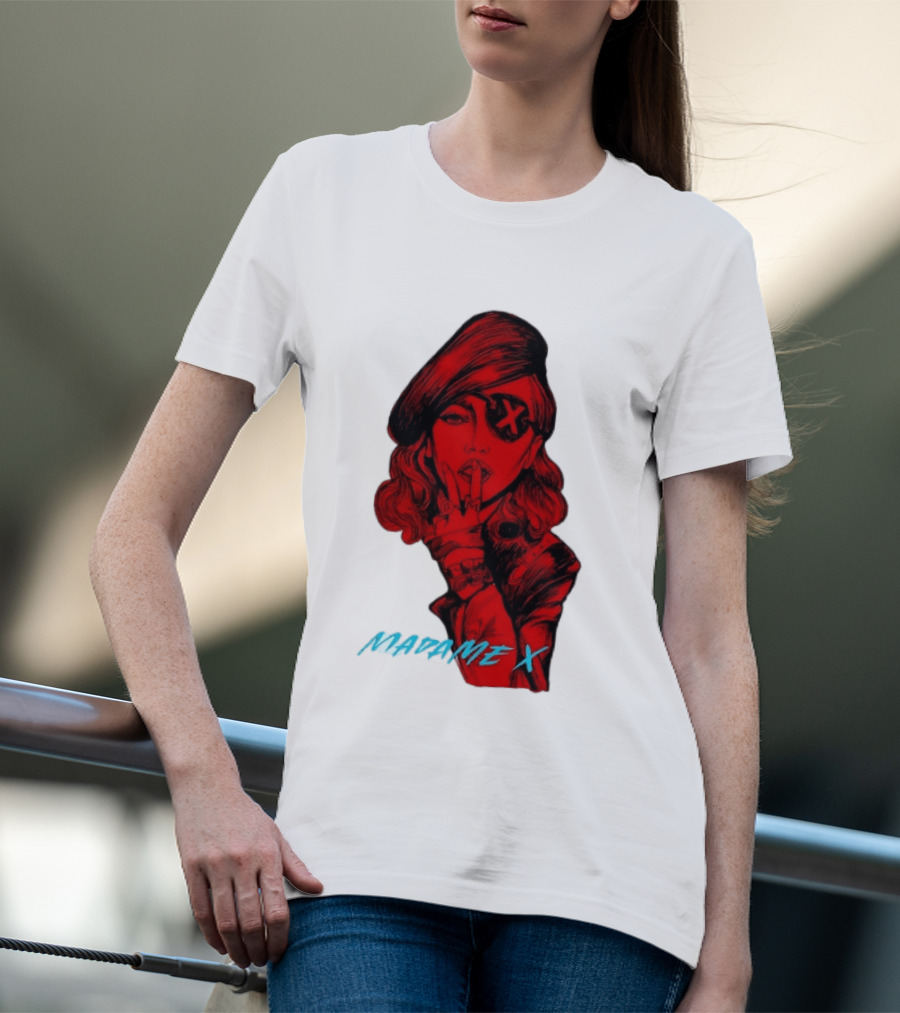 Madonna Madame X Beret Eye Patch Pop Music T-Shirt