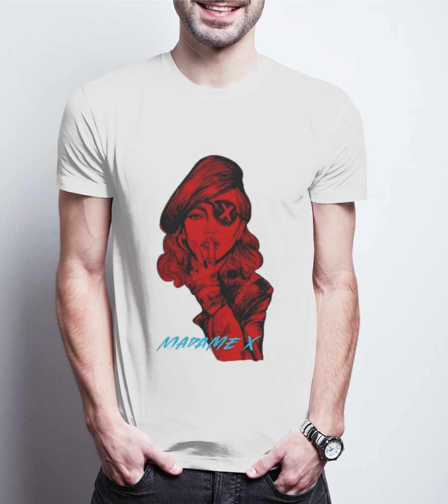 Madonna Madame X Beret Eye Patch Pop Music T-Shirt