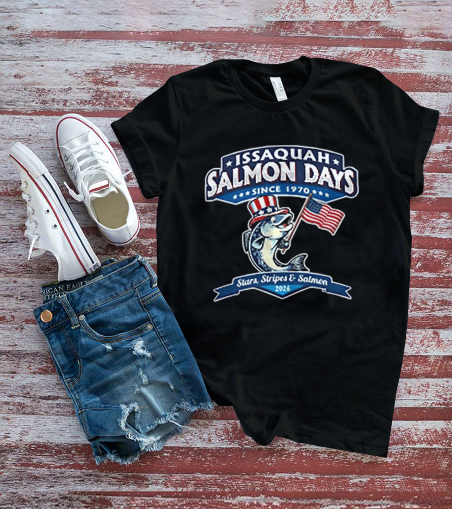 Issaquah Salmon Days 2026 Stars Stripes & Salmon Since 1970 Event T-Shirt