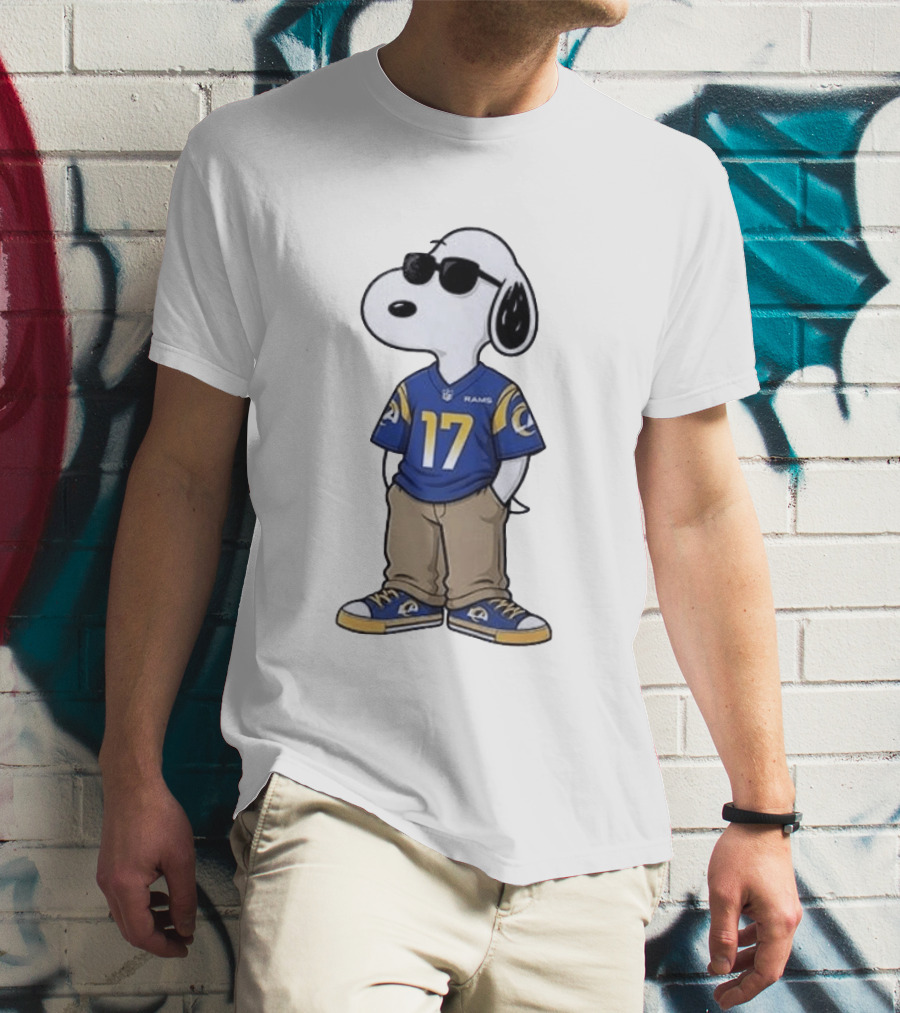 Los Angeles Rams Peanuts Snoopy Cool Style Collaboration Start Of The Season T-Shirt
