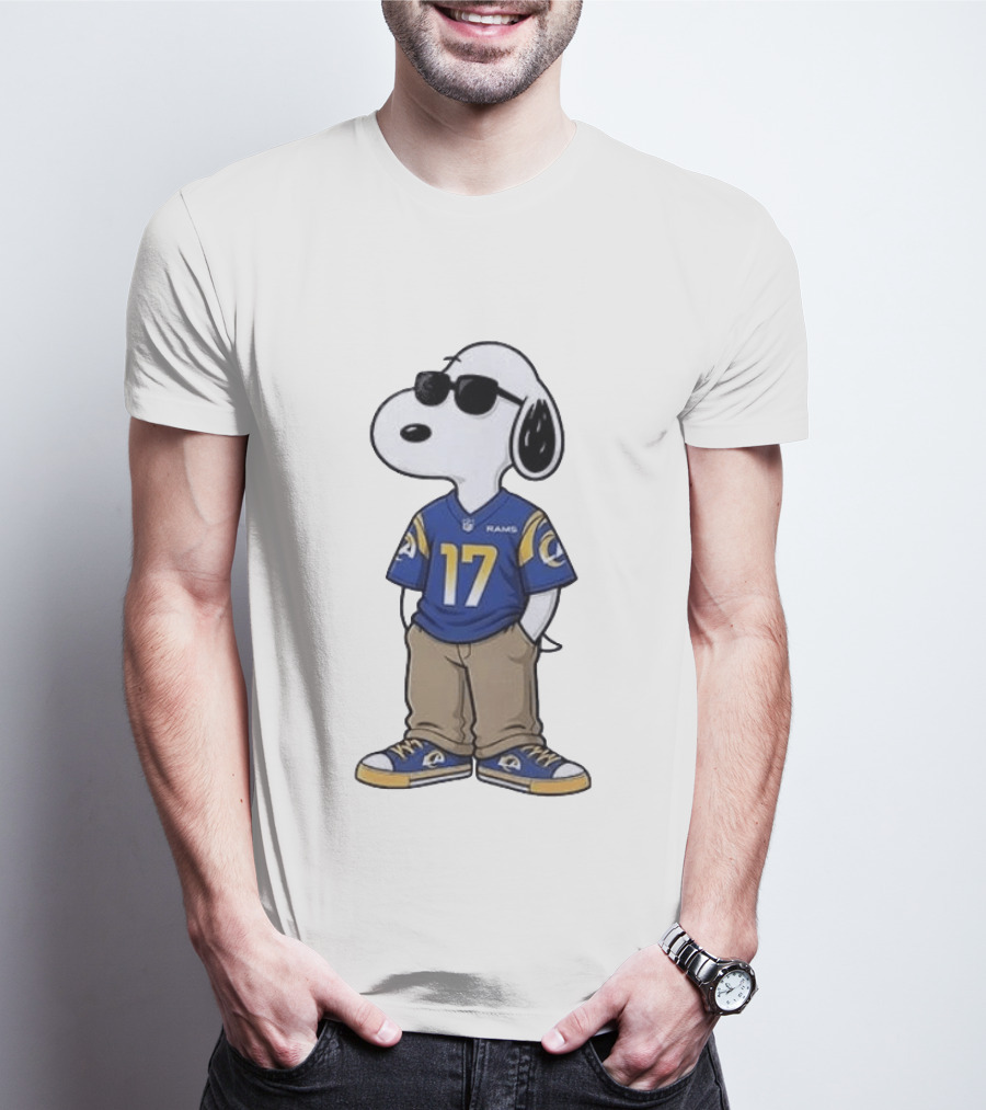 Los Angeles Rams Peanuts Snoopy Cool Style Collaboration Start Of The Season T-Shirt