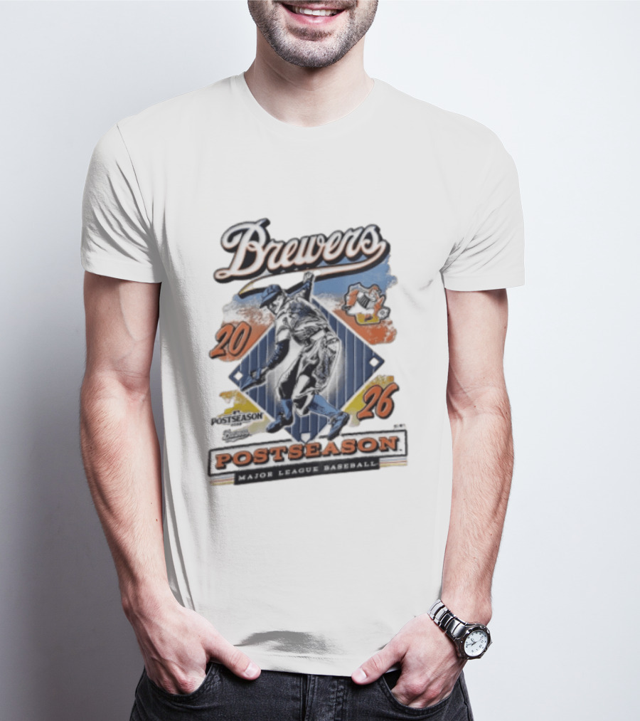 Brewers 2026 Postseason Major League Baseball Players Fielding T-Shirt