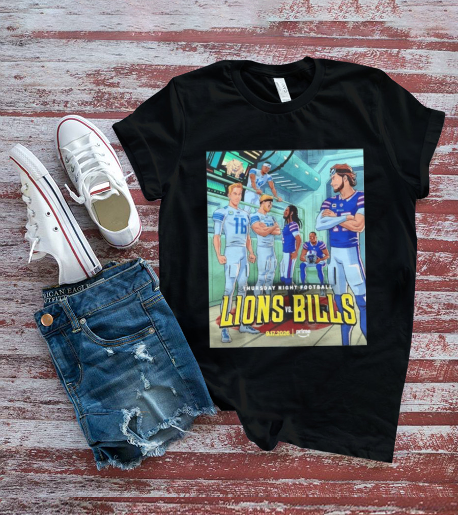 Thursday Night Football Lions Vs Bills 9.17.2026 Prime T-Shirt