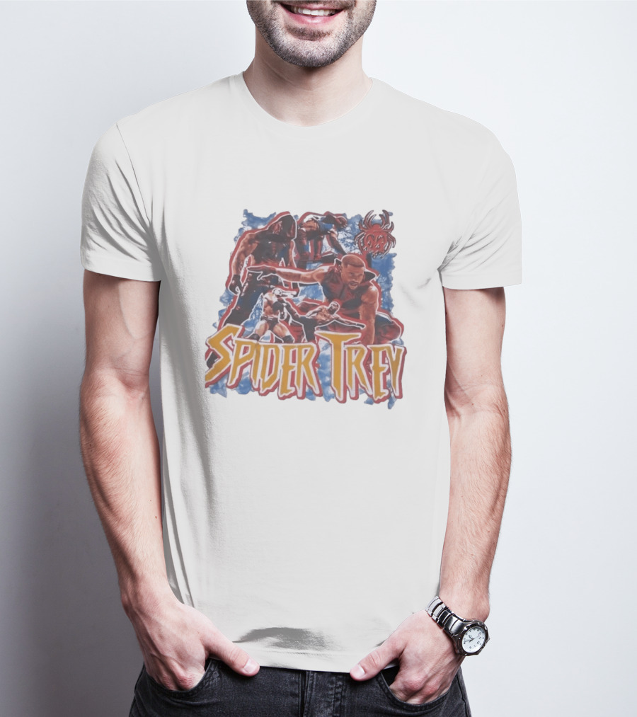 Spider Trey Wrestling Wrestler Sports Action Montage T-Shirt