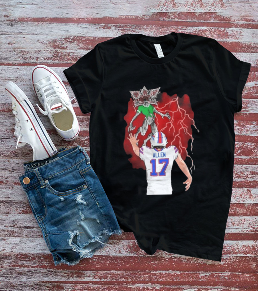 Josh Allen 17 Buffalo Bills Vs Demogorgon Stranger Things Epic T-Shirt