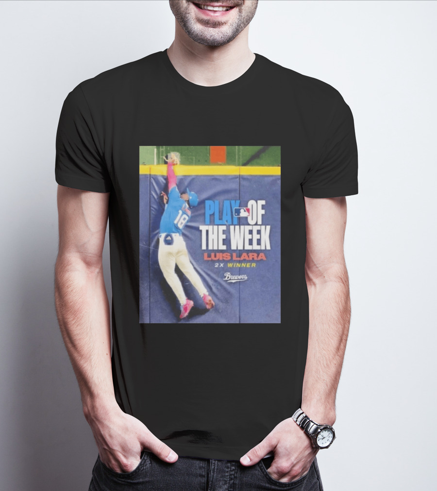 Luis Lara Play Of The Week 2x Winner Milwaukee Brewers T-Shirt