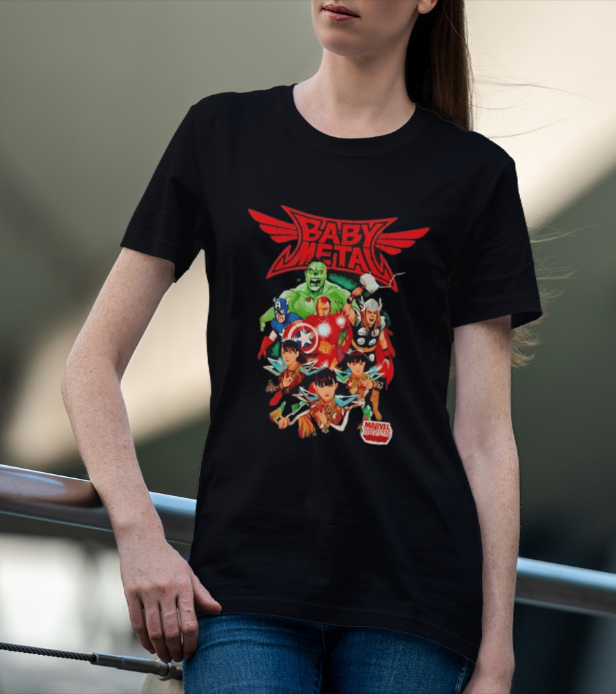 Babymetal X Marvel Zombies Avengers Collaboration May 2012 Heavy Metal T-Shirt
