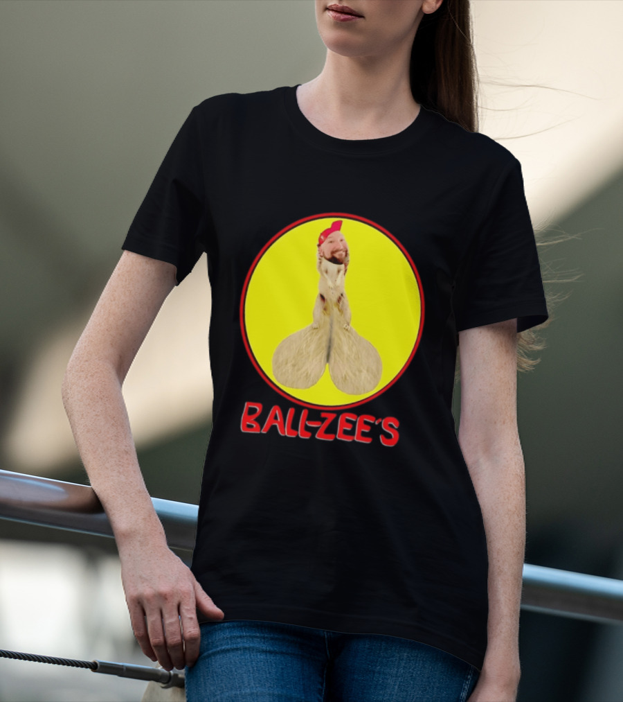 Ball Zee's Squirrel Meme Circle Red Cap T-Shirt