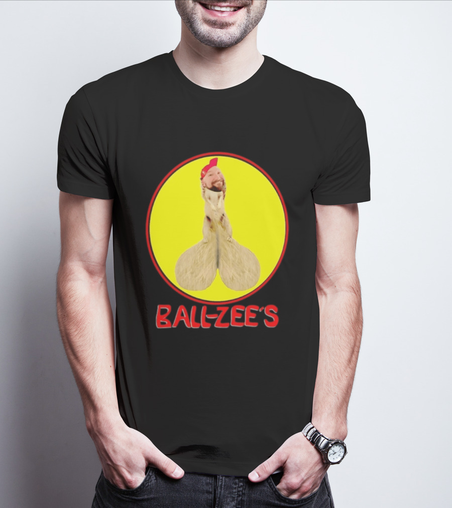 Ball Zee's Squirrel Meme Circle Red Cap T-Shirt