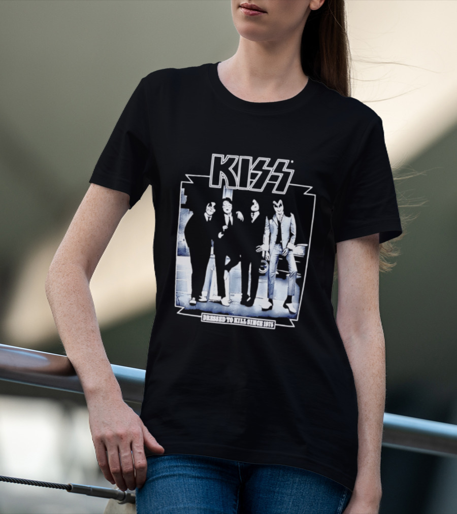 Kiss Dressed To Kill Since 1975 Rock Music Band T-Shirt