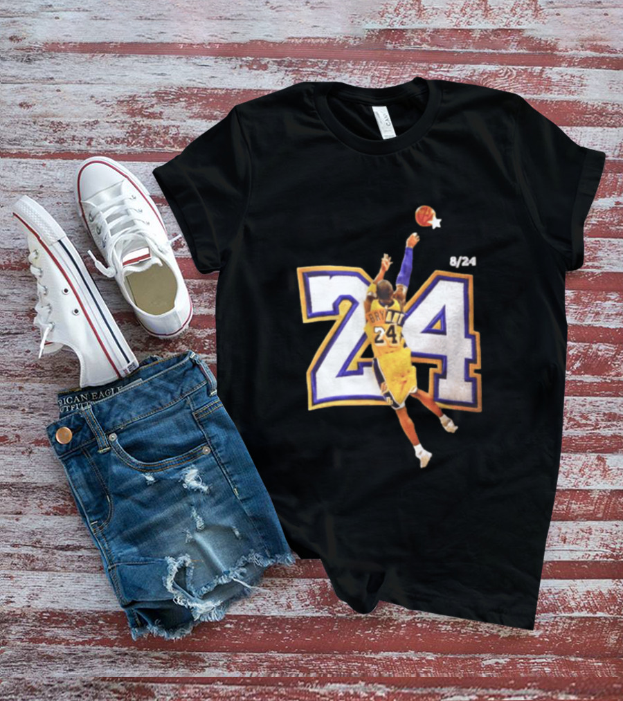 Kobe Bryant Los Angeles Lakers 8 24 Basketball Legend Jump Shot T-Shirt