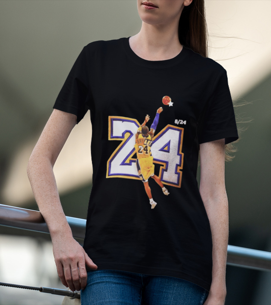 Kobe Bryant Los Angeles Lakers 8 24 Basketball Legend Jump Shot T-Shirt