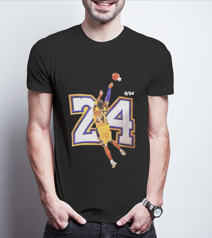 Kobe Bryant Los Angeles Lakers 8 24 Basketball Legend Jump Shot T-Shirt