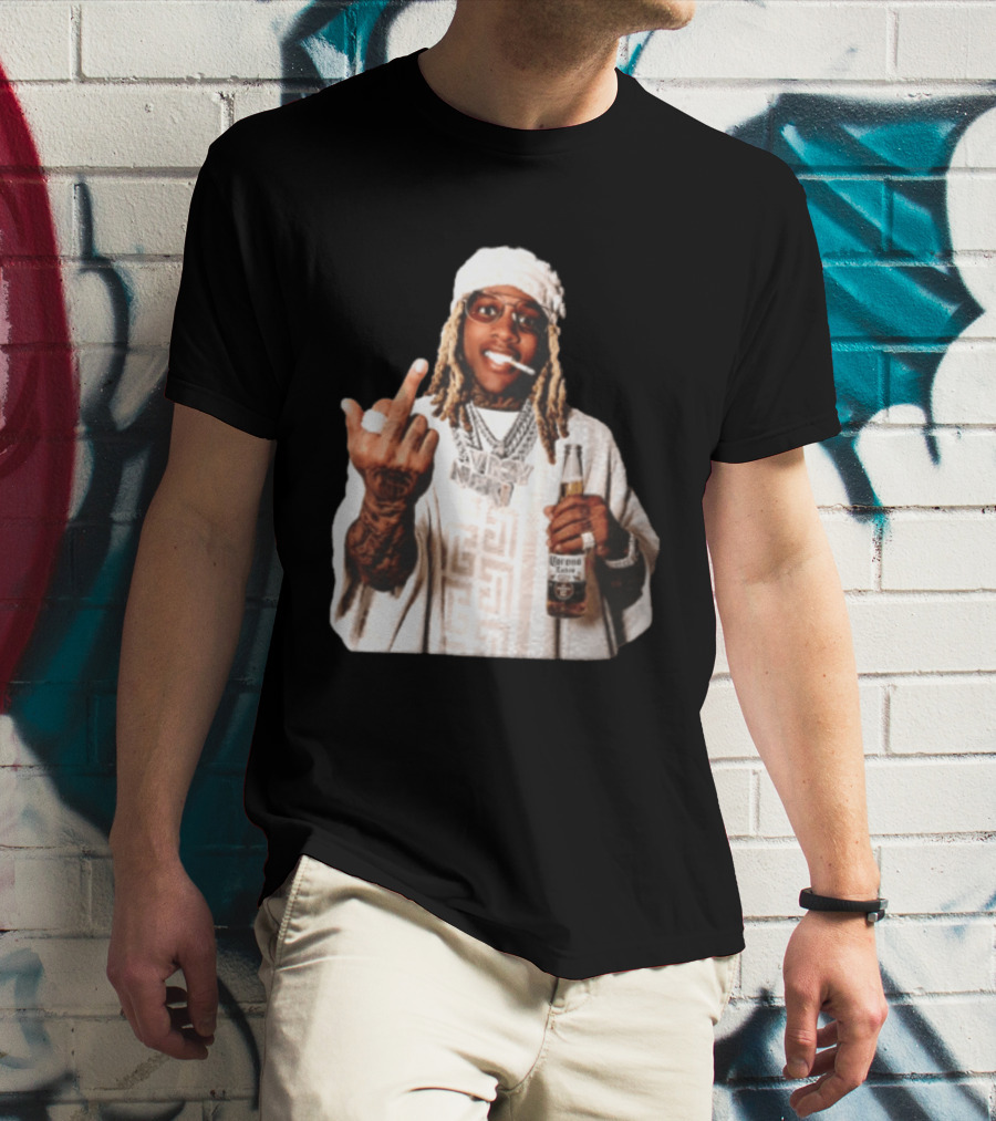 Lil Durk Only The Family Vroy Nick Corona Extra Beer Smoking Middle Finger T-Shirt