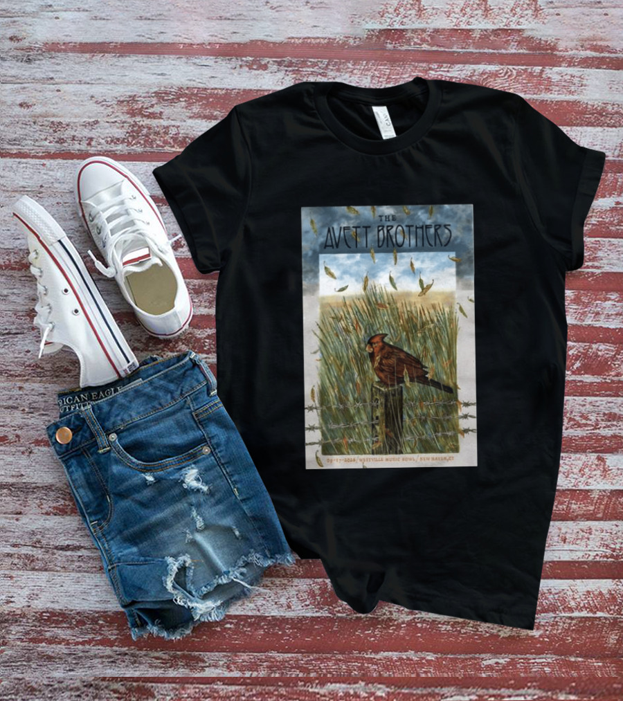 The Avett Brothers Westville Music Bowl New Haven CT Sep 17 2026 Cardinal In Field T-Shirt
