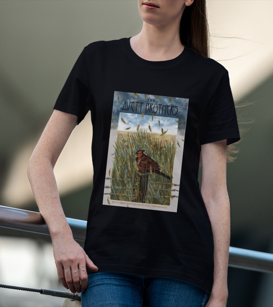 The Avett Brothers Westville Music Bowl New Haven CT Sep 17 2026 Cardinal In Field T-Shirt