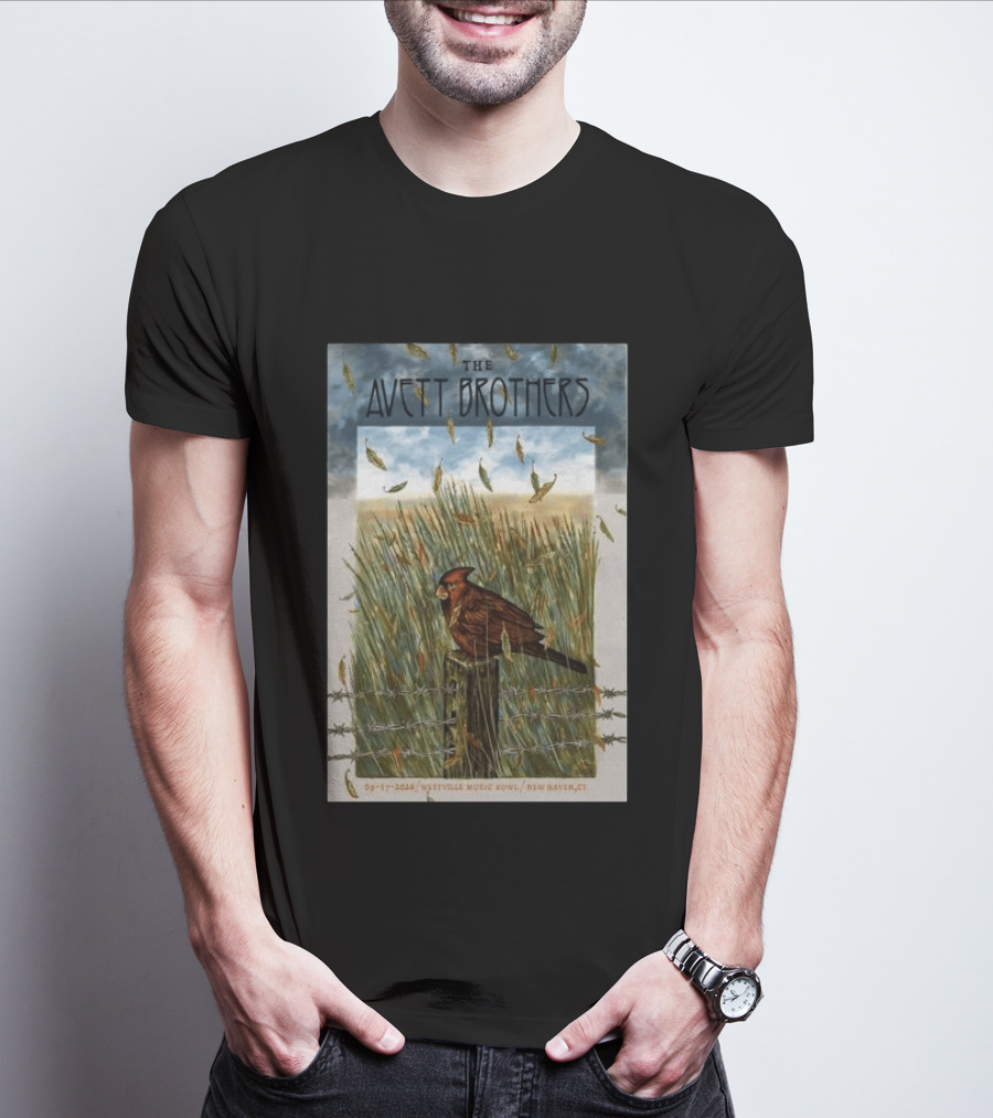The Avett Brothers Westville Music Bowl New Haven CT Sep 17 2026 Cardinal In Field T-Shirt