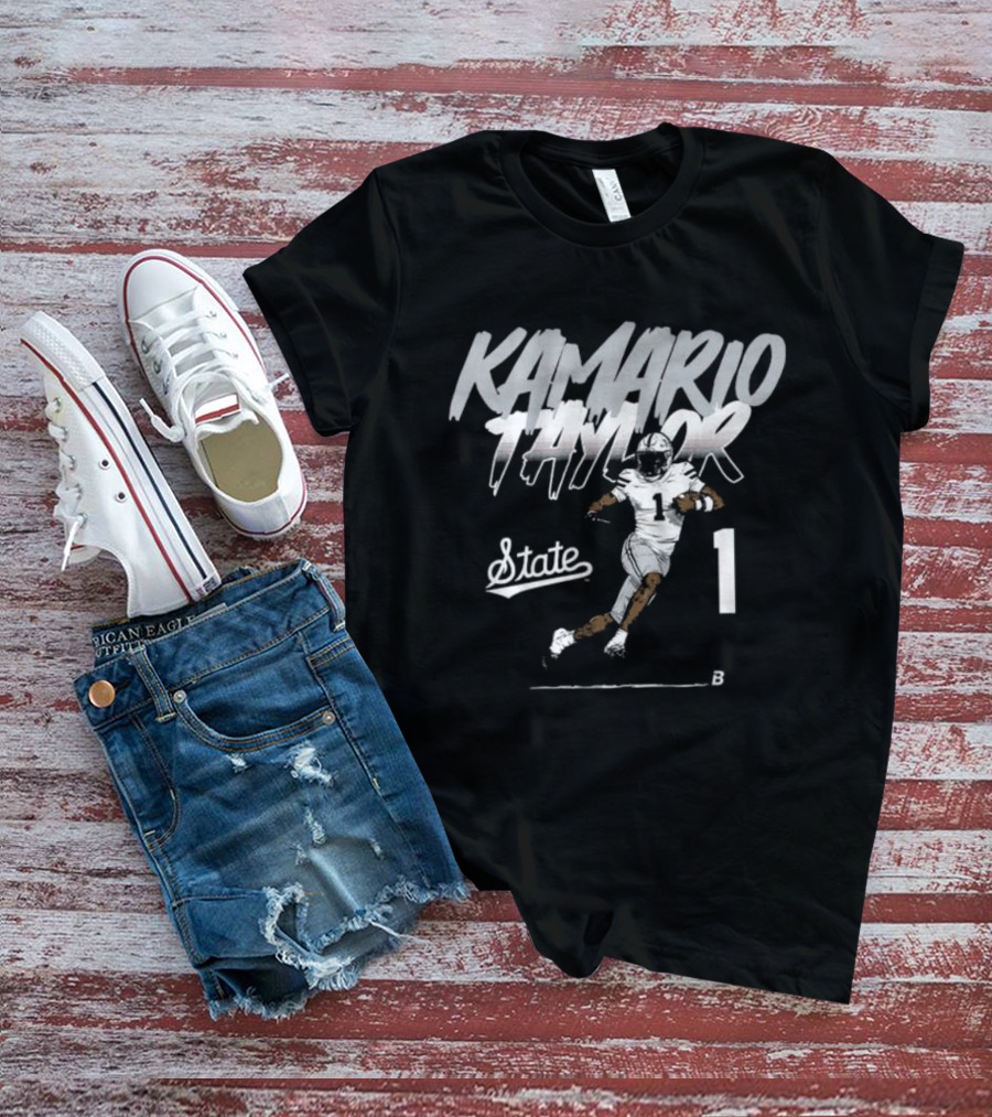 Kamario Taylor Number 1 Mississippi State Football Pose T-Shirt