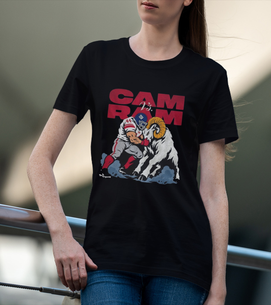New York Giants Vs Rams Cam Ram Football Clash T-Shirt
