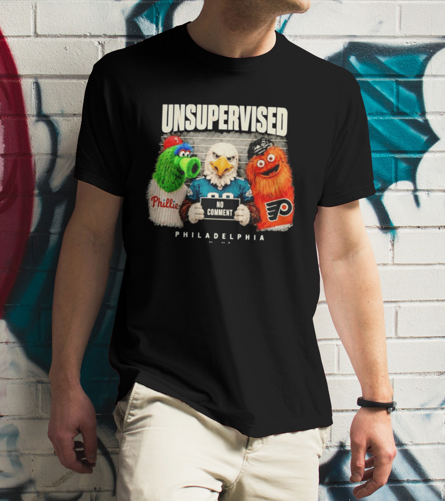 Unsupervised Philadelphia Mascots No Comment Phanatic Eagle Flyers T-Shirt
