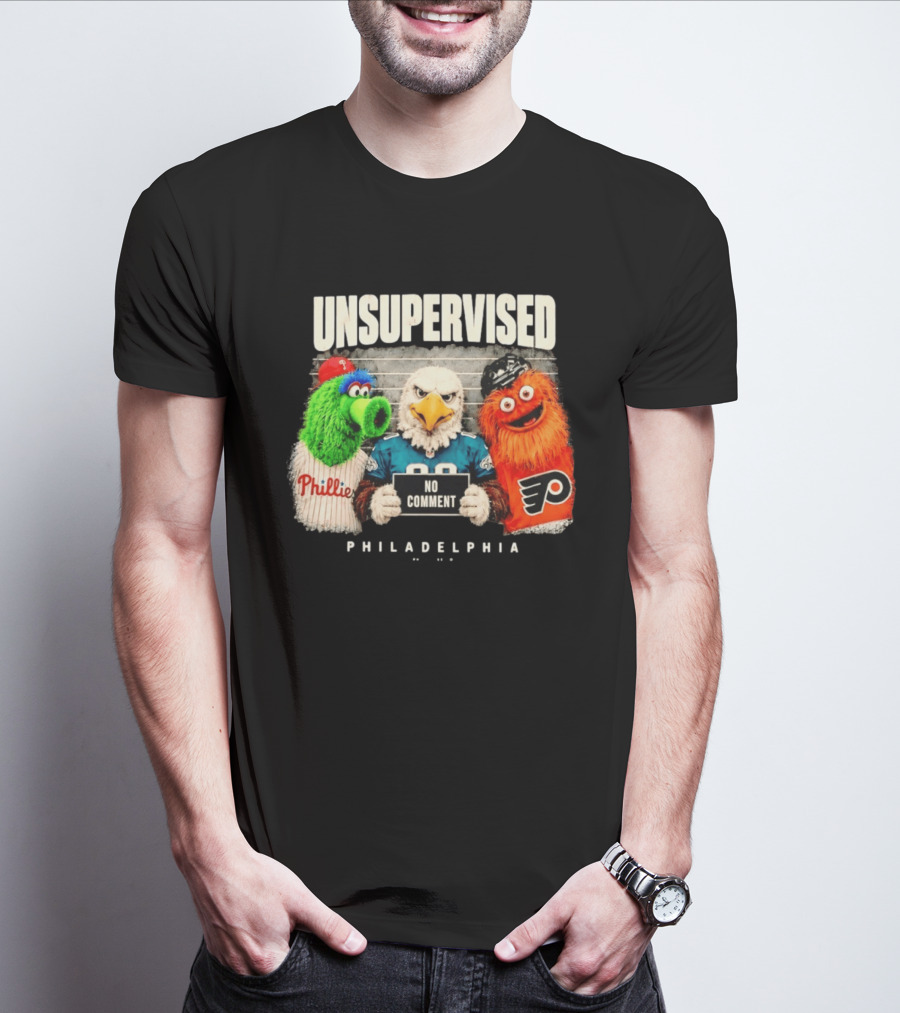 Unsupervised Philadelphia Mascots No Comment Phanatic Eagle Flyers T-Shirt