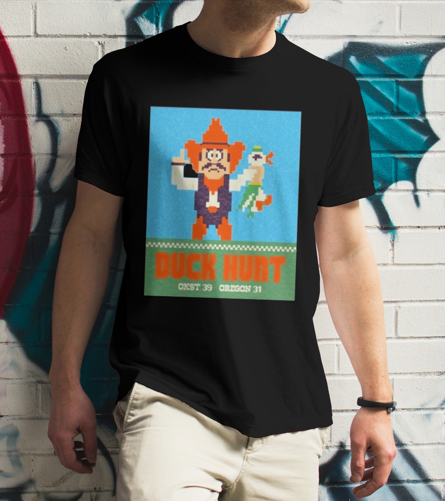 Oklahoma State Cowboys Duck Hunt OKST 39 Oregon 31 T-Shirt